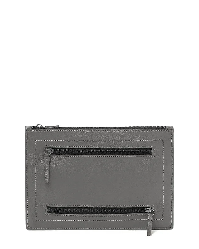 Mirrored Clutch in Silver for Futuristic - Themed GatheringsBotkier Chelsea Large Leather Pouch