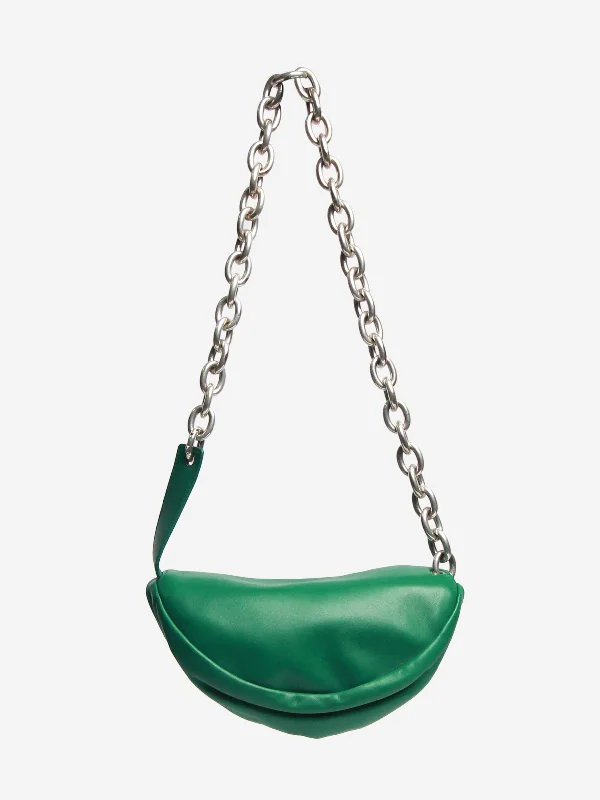 Pvc Shoulder Bag in Clear with Glitter for a Fun and Modern LookGreen Chain Pouch bag