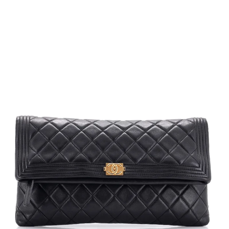 Women's Monogrammed Leather Clutch in Tan for Personalized StyleBoy Beauty CC Clutch Quilted Lambskin