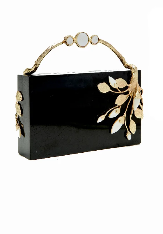Lace - Trimmed Satin Clutch in Ivory for Garden WeddingsBRANCUSE