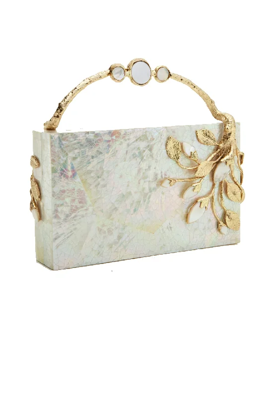 Snake - Skin Effect Clutch in Green for Exotic PartiesBRANCUSE