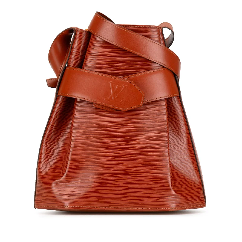 Women's Shoulder Bag with Faux Fur Strap in White for Winter StyleBrown Louis Vuitton Epi Sac D Epaule PM Bucket Bag