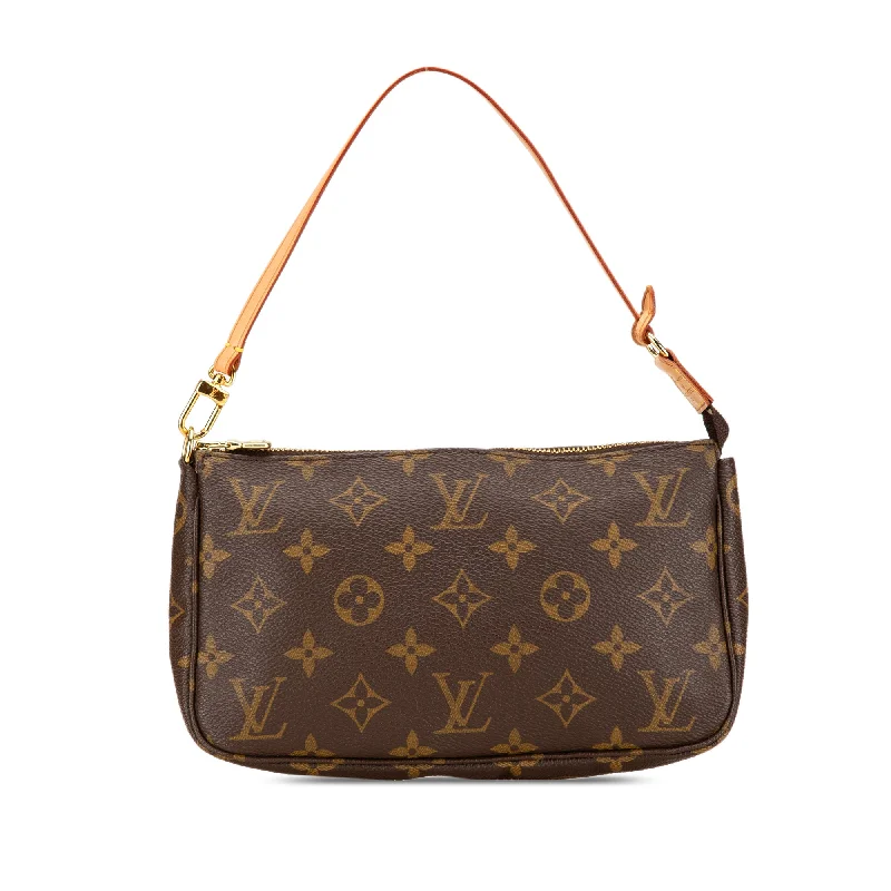 Canvas and Leather Combo Shoulder Bag in Tan for a Rustic LookBrown Louis Vuitton Monogram Pochette Accessoires Shoulder Bag
