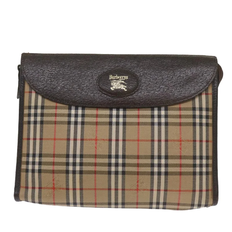 Women's Monogrammed Leather Clutch in Tan for Personalized StyleBurberry Nova Check  Canvas Clutch Bag (Pre-Owned)