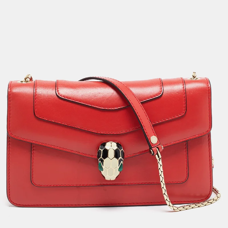 Large Sequin Clutch in Gold for Red - Carpet EventsBvlgari Red Leather Serpenti Forever East West Shoulder Bag