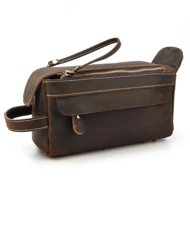 Velvet Clutch Bag in Burgundy with Crystal Embellishments for Formal DinnersBrown Leather Men's Clutch Bag Double Zipped Dark Brown Wristlet Handbag Storage Bag For Men