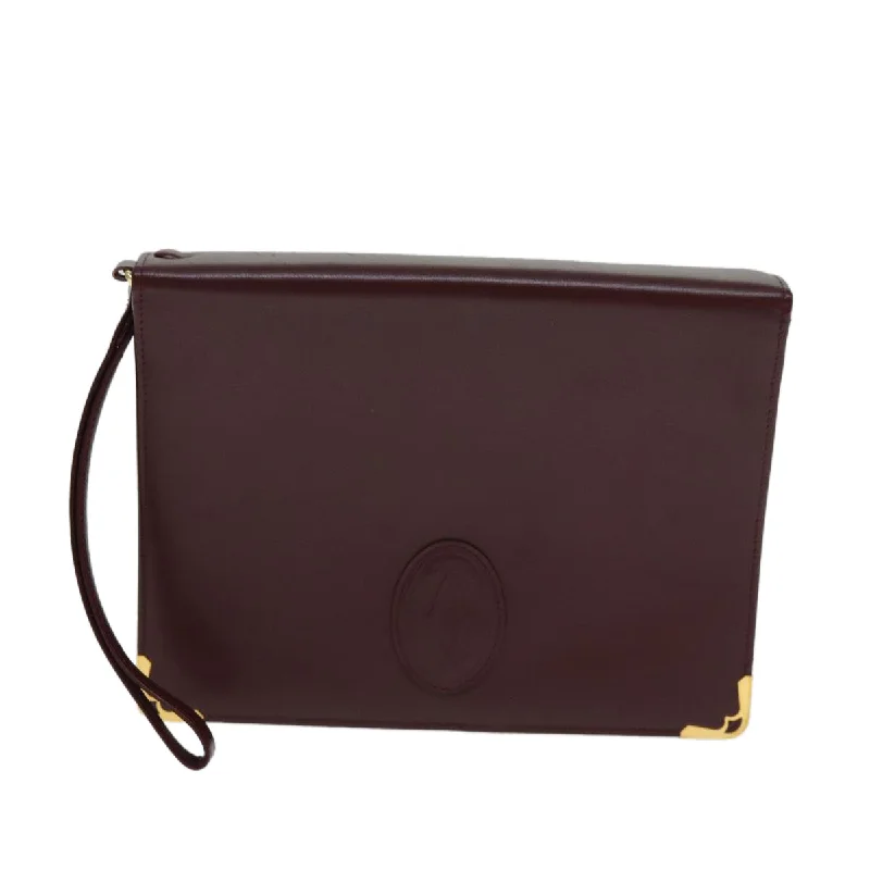 Women's Glittery Clutch in Blue for Disco - Themed EventsCartier Must De Cartier  Leather Clutch Bag (Pre-Owned)