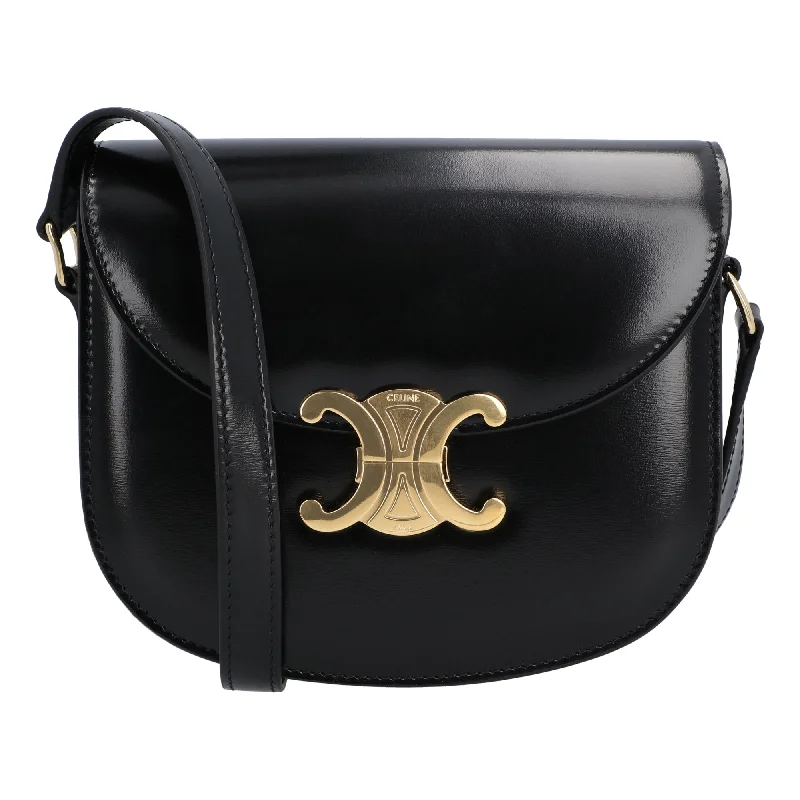 Metallic Shoulder Bag in Gold for Special OccasionsCeline Besace Clea In Shiny Calfskin Black