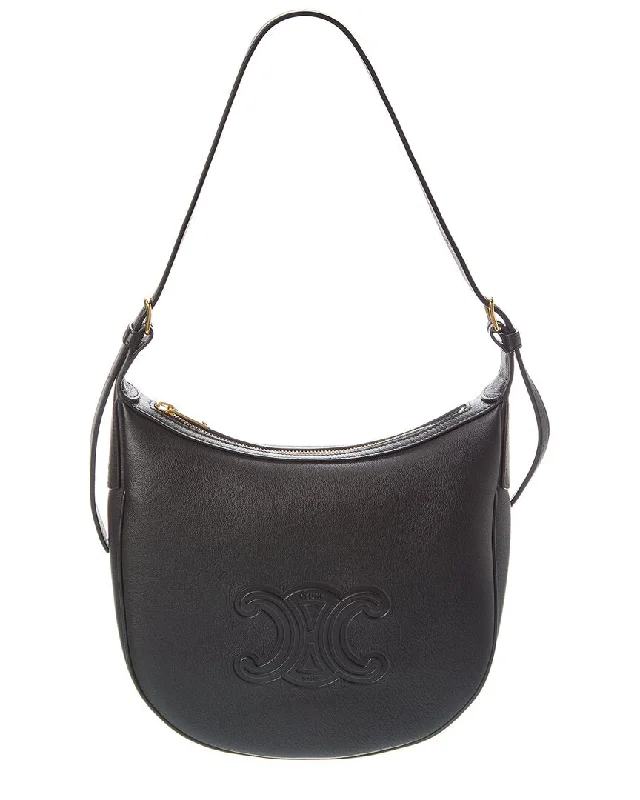 Women's Canvas Shoulder Bag in Navy with Striped Pattern for Beach TripsCELINE Heloise Small Leather Shoulder Bag