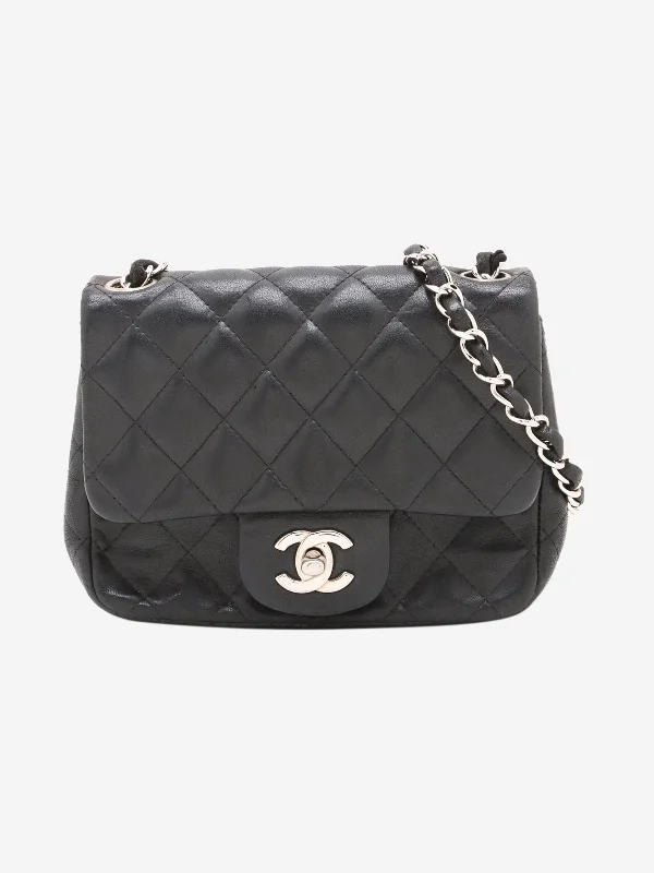 Vegan Leather Shoulder Bag in Gray for Ethical Fashion LoversBlack 2009 mini lambskin quilted Classic Single Flap bag