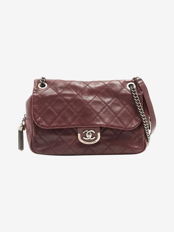Women's Shoulder Bag with Faux Fur Strap in White for Winter StyleMaroon 2013 Wild Stitch lambskin chain shoulder bag