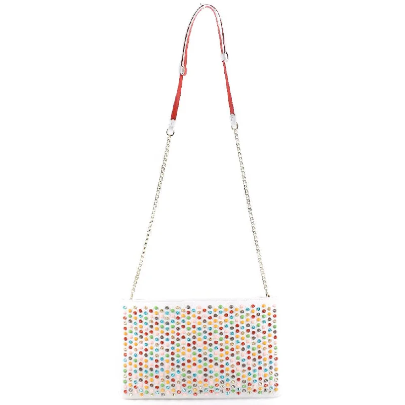 Women's Small Beaded Clutch in Silver for New Year's Eve PartyChristian Louboutin  Leather Clutch Bag (Pre-Owned)