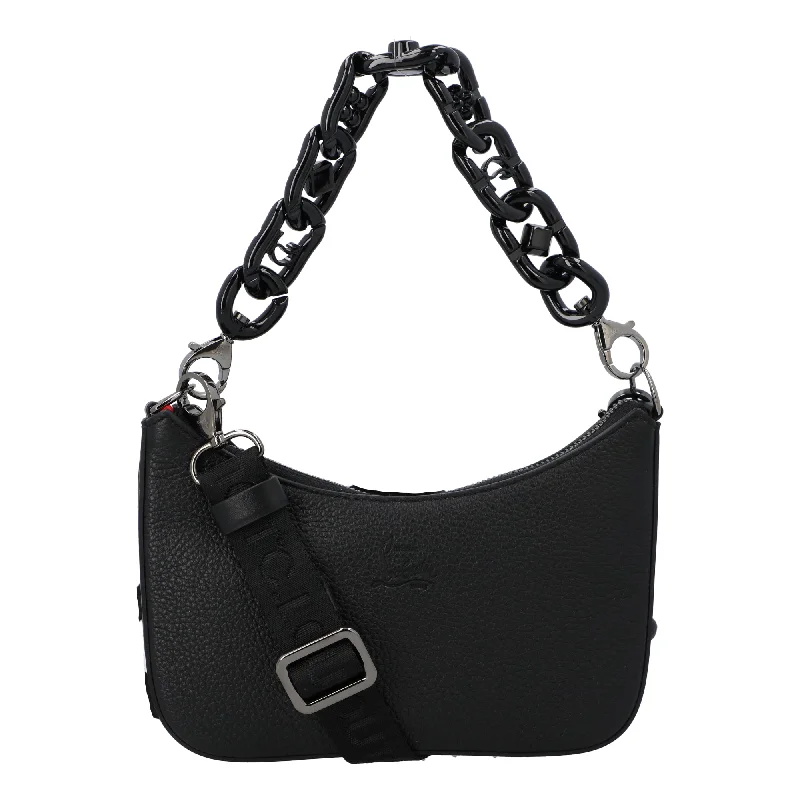 Canvas and Leather Combo Shoulder Bag in Tan for a Rustic LookChristian Louboutin Loubila Chain Mini Shoulder Bag Black