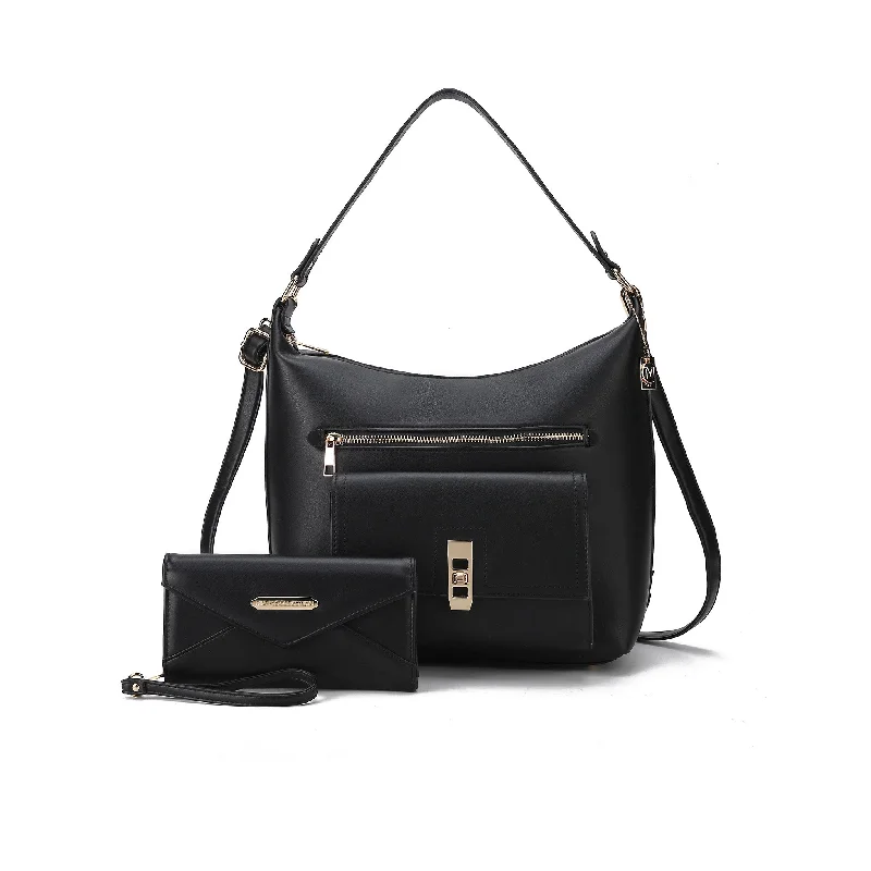 Women's Canvas Shoulder Bag in Navy with Striped Pattern for Beach TripsClara Shoulder Bag and Set