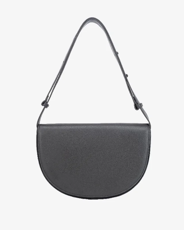 Women's Shoulder Bag with Floral Embroidery in Purple for Spring WalksCLIFF SOFT STRUCTURE - Shadow Grey