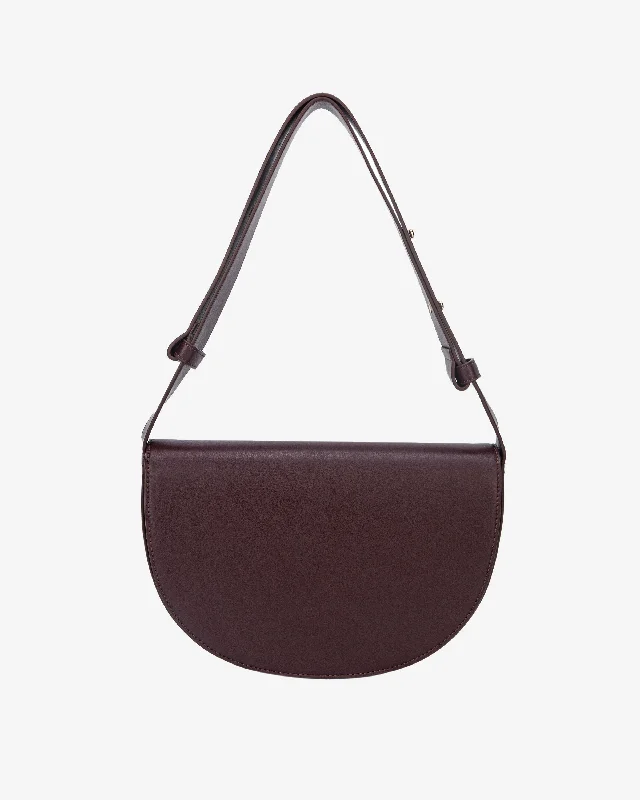 Women's Shoulder Bag with Faux Fur Strap in White for Winter StyleCLIFF SOFT STRUCTURE - Deep Purple