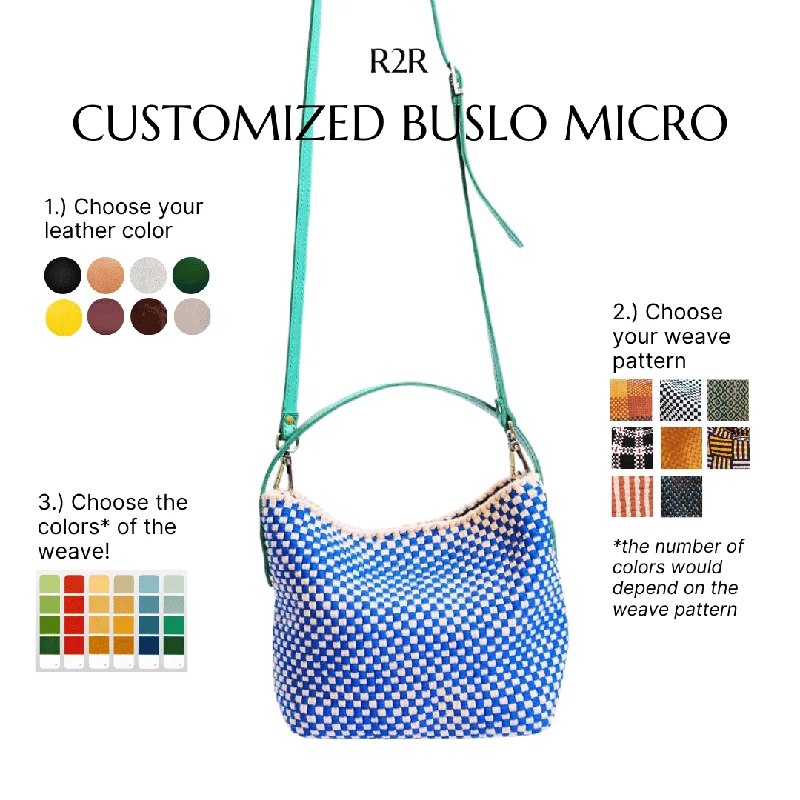 Leather Shoulder Bag with Magnetic Closure in Black for Quick AccessCustomized Buslo Micro Bag