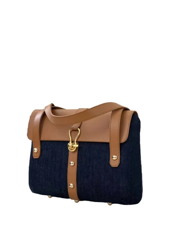 Crossbody Shoulder Bag in Black Leather with Gold Hardware for Night OutsDesire Basket Bag In Denim, Leather