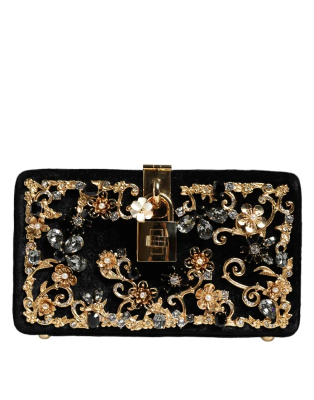 Women's Studded Leather Evening Bag in Black for Rock - n - Roll NightsDolce & Gabbana Velvet Floral Crystal Clutch Evening Purse Women's Bag Women's Studded Leather Evening Bag in Black for Rock - n - Roll NightsDolce & Gabbana Velvet Floral Crystal Clutch Evening Purse Women's Bag