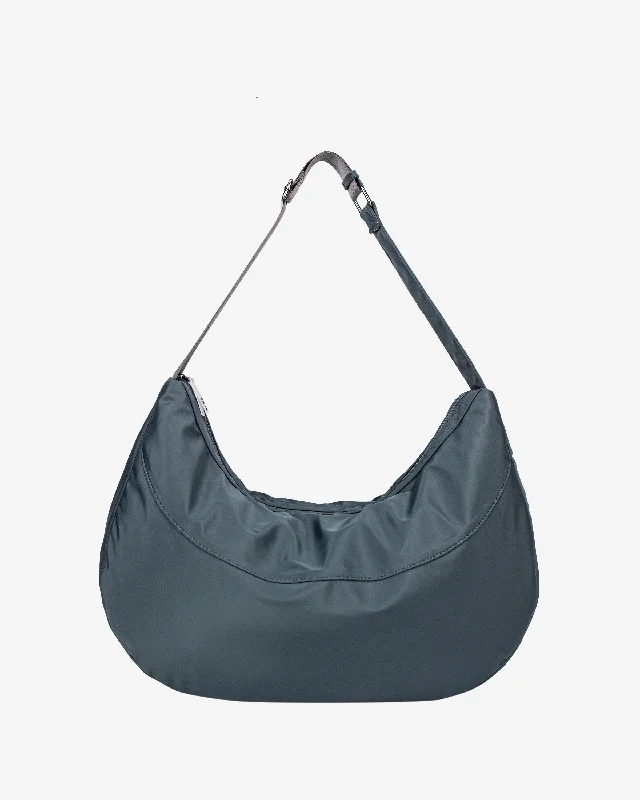 Pvc Shoulder Bag in Clear with Glitter for a Fun and Modern LookEDNA MATTE TWILL - Graphite Green