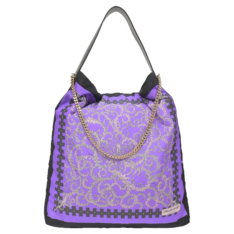 Quilted Shoulder Bag in Cream for a Classic and Elegant LookEmilio Pucci X Koché Selva-Print Shoulder Bag in Purple Silk