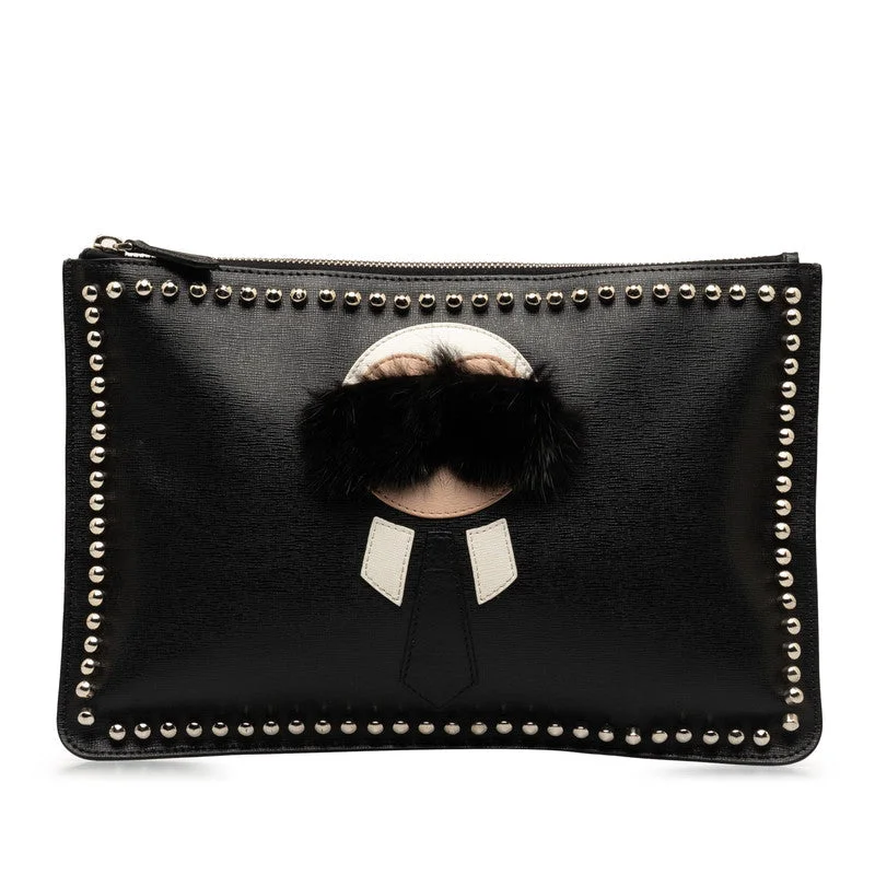 Bejeweled Clutch in Purple for Opera PerformancesFendi Karl Lagerfeld Leather Clutch Bag