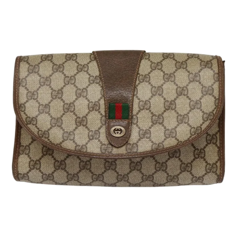 Women's Lizard - Print Clutch in Brown for a Chic LookGucci Gg Canvas  Canvas Clutch Bag (Pre-Owned)