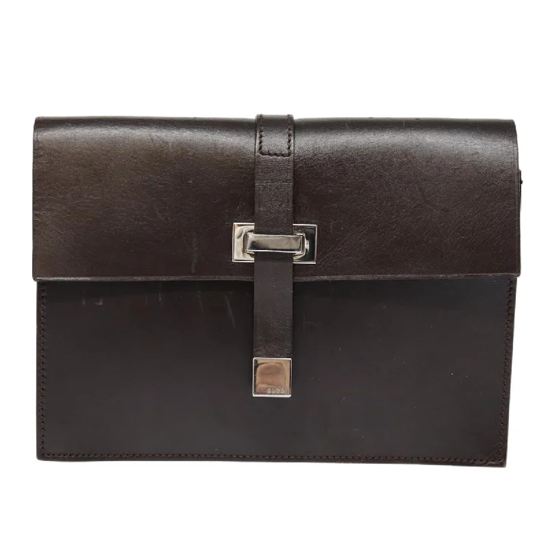 Women's Monogrammed Leather Clutch in Tan for Personalized StyleGucci  Leather Clutch Bag (Pre-Owned)