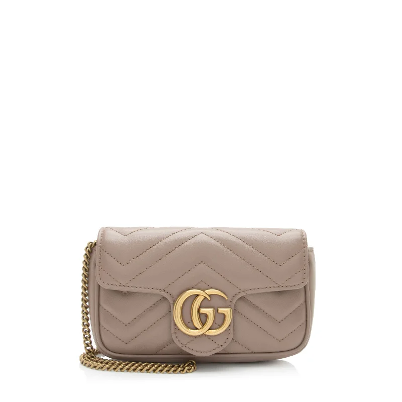 Women's Lizard - Print Clutch in Brown for a Chic LookGucci Matelasse Leather GG Marmont Super Mini Flap Bag