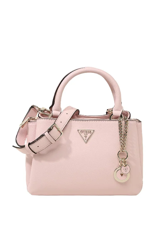 Crossbody Shoulder Bag in Black Leather with Gold Hardware for Night OutsGuess Ambrose Small Satchel, Blush