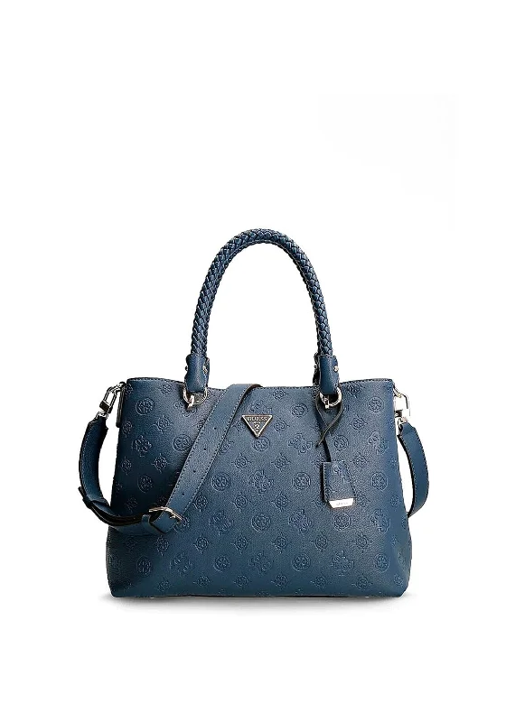Women's Shoulder Bag with Fringe Details in Brown for a Bohemian StyleGuess Helaina 4g Peony Logo Shopper Bag, Navy