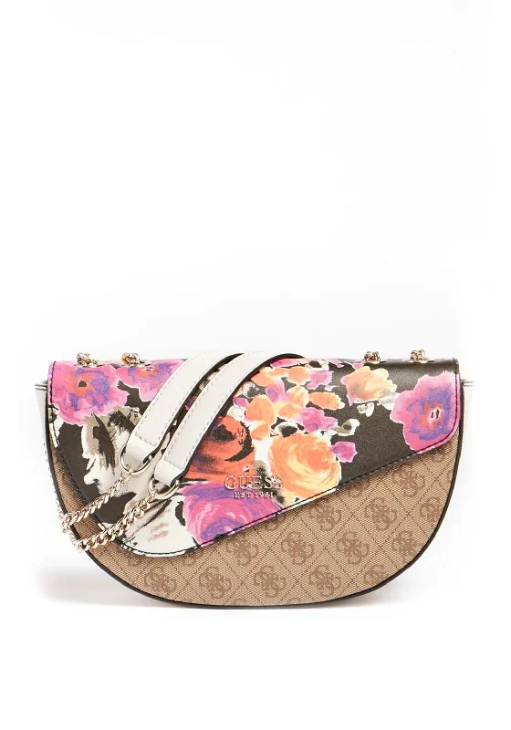 Quilted Shoulder Bag in Cream for a Classic and Elegant LookGuess Logo Vision Floral Shoulder Bag, Multi