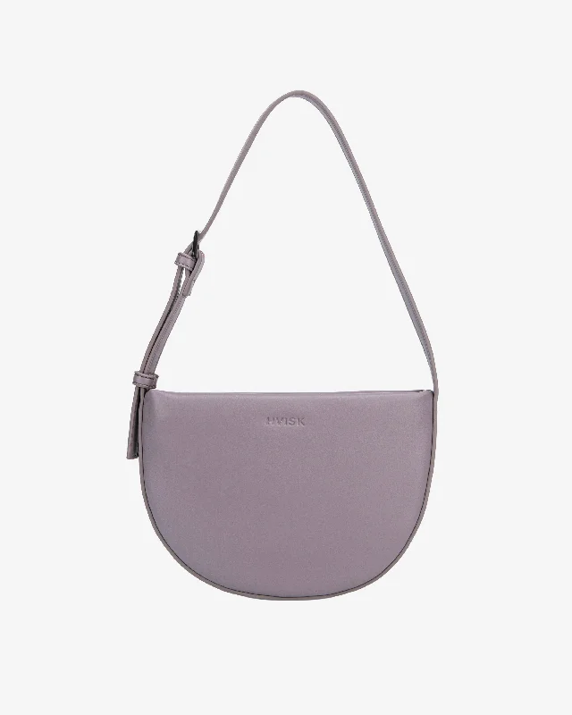 Canvas and Leather Combo Shoulder Bag in Tan for a Rustic LookHALO SOFT STRUCTURE - Heather Purple