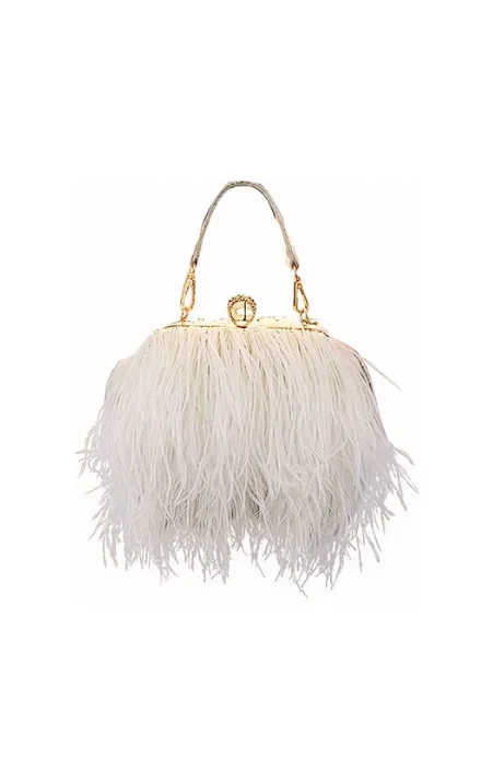 Women's Embroidered Silk Evening Bag in Navy for WeddingsHarlow Ostrich Feather Fringe Evening Bag Women's Embroidered Silk Evening Bag in Navy for WeddingsHarlow Ostrich Feather Fringe Evening Bag