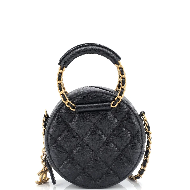 Women's Metallic Leather Clutch in Rose Gold for Valentine's DateIn The Loop Round Clutch with Chain Quilted Caviar Mini