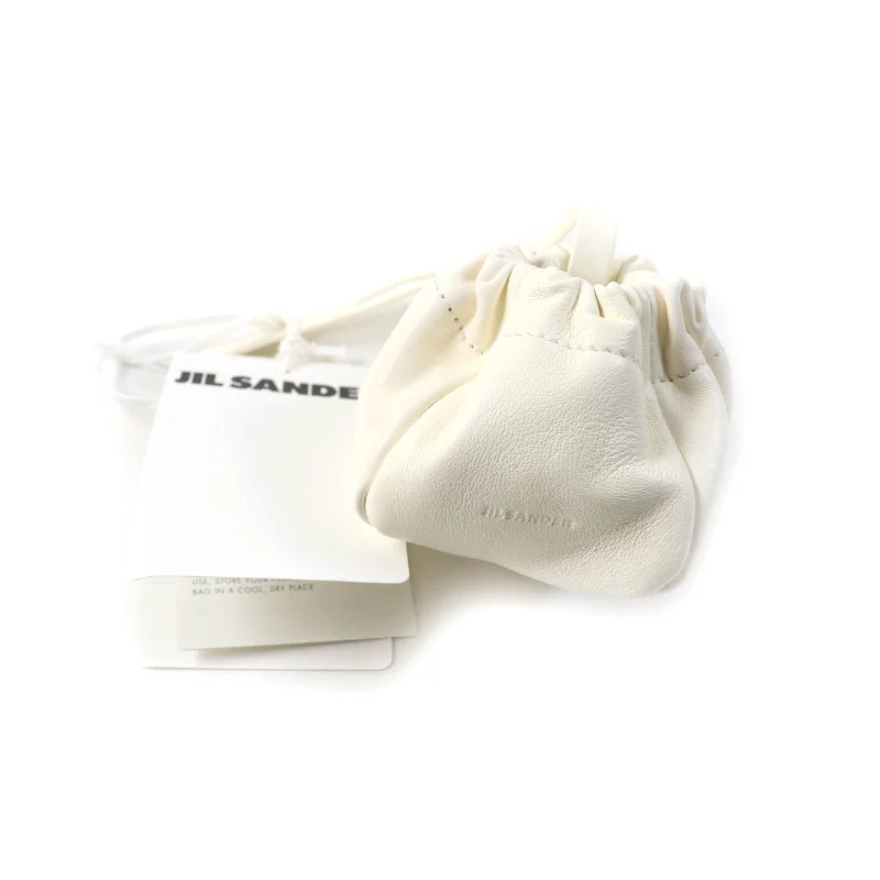 Mirrored Clutch in Silver for Futuristic - Themed GatheringsJil Sander Leather Ripple Pouch