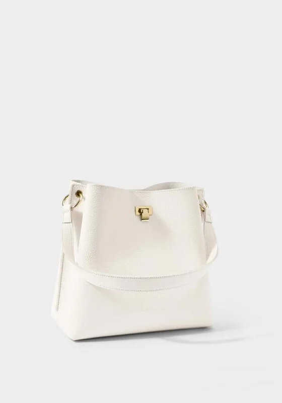 Embroidered Denim Shoulder Bag in Blue for a Vintage VibeKatie Loxton Reese Large Shoulder Bag, Off White