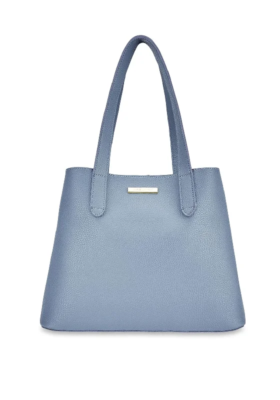 Women's Canvas Shoulder Bag in Navy with Striped Pattern for Beach TripsKatie Loxton Riley Large Shoulder Bag, Dusty Blue