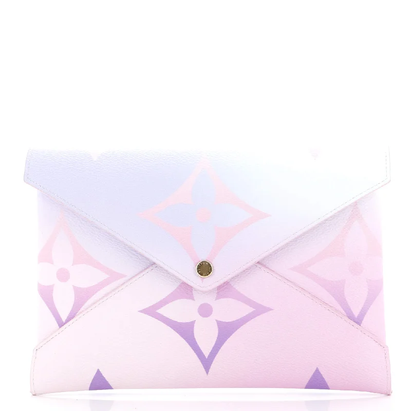 Women's Metallic Leather Clutch in Rose Gold for Valentine's DateKirigami Pochette Set Spring in the City Monogram Giant Canvas
