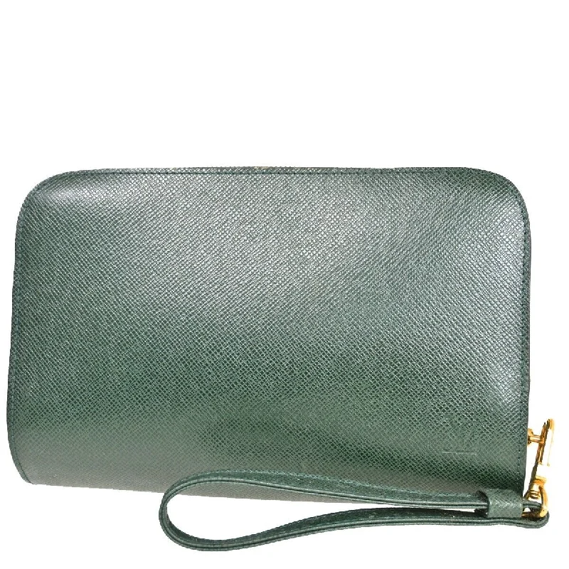 Lace - Trimmed Satin Clutch in Ivory for Garden WeddingsLouis Vuitton Baikal  Leather Clutch Bag (Pre-Owned)