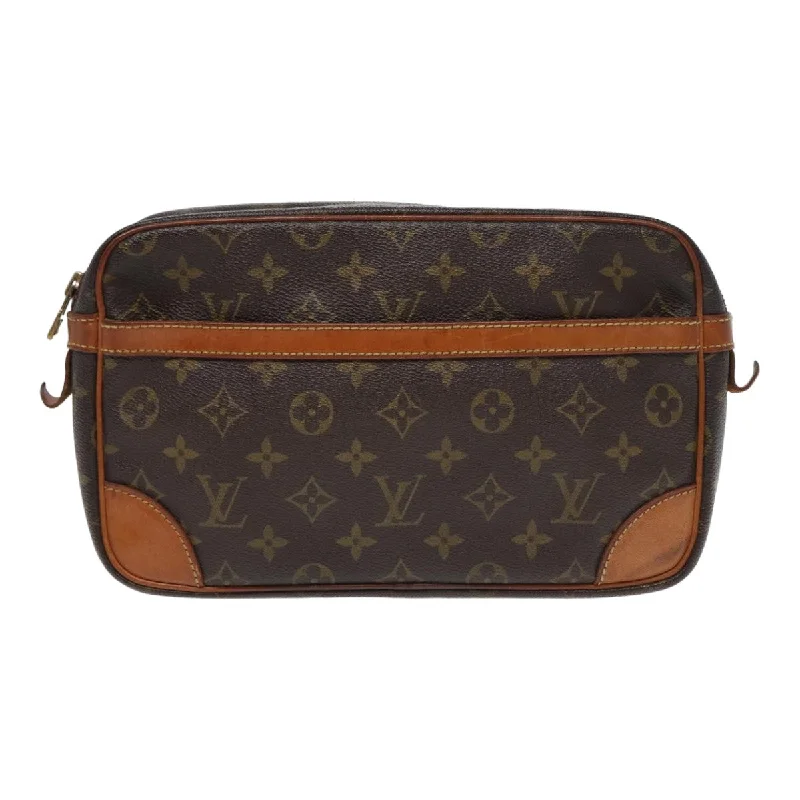Quilted Leather Evening Bag in Gray for Sophisticated EventsLouis Vuitton Compiegne 28  Canvas Clutch Bag (Pre-Owned)