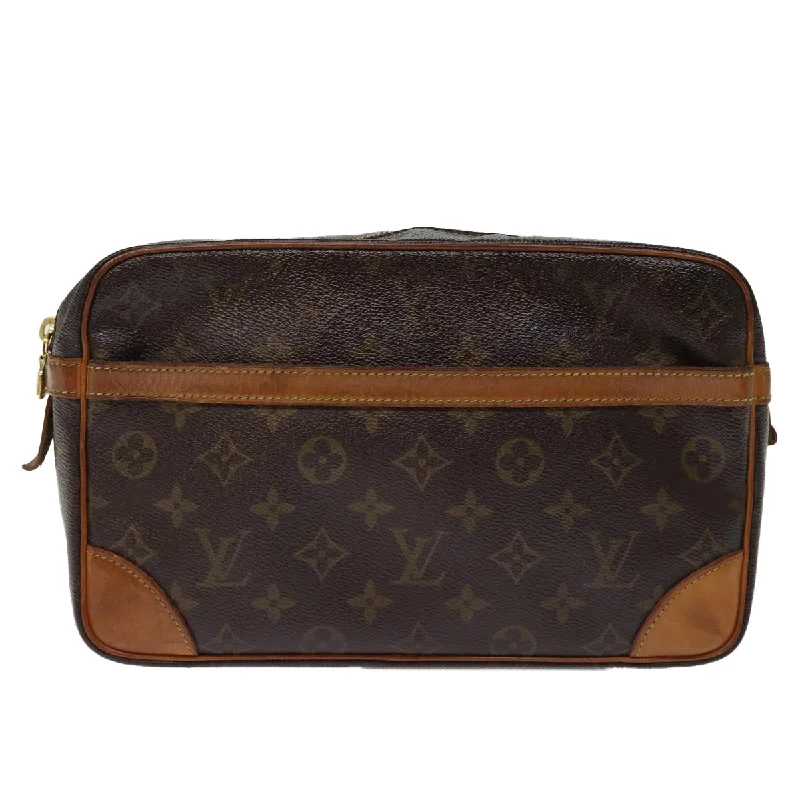 Lace - Trimmed Satin Clutch in Ivory for Garden WeddingsLouis Vuitton Compiègne  Canvas Clutch Bag (Pre-Owned)