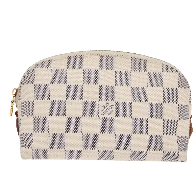 Leather Clutch with Chain Strap in Black for Cocktail PartiesLouis Vuitton Cosmetic Pouch  Canvas Clutch Bag (Pre-Owned)