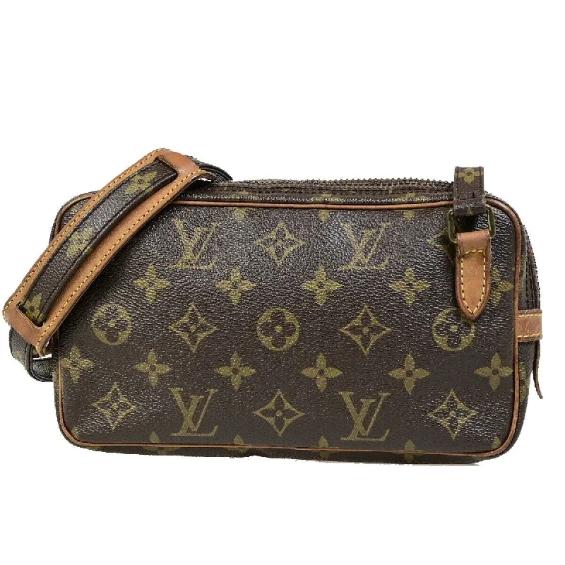 Quilted Leather Evening Bag in Gray for Sophisticated EventsLouis Vuitton Marly  Canvas Clutch Bag (Pre-Owned)