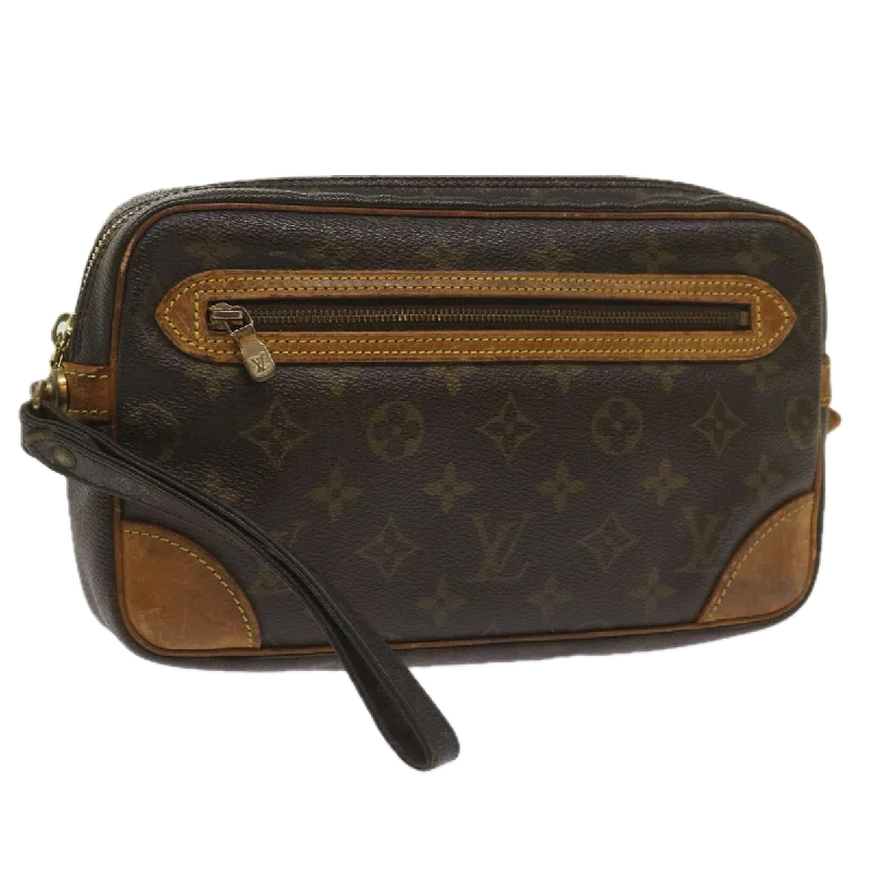 Large Sequin Clutch in Gold for Red - Carpet EventsLouis Vuitton Marly Dragonne  Canvas Clutch Bag (Pre-Owned)