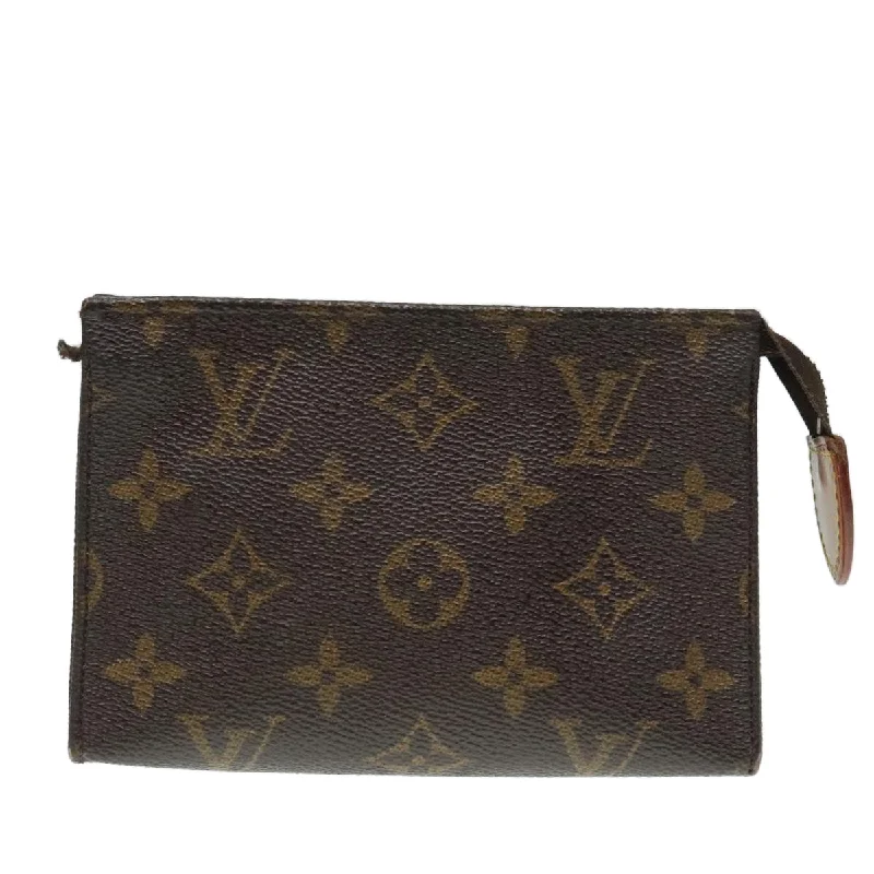 Leather Clutch with Chain Strap in Black for Cocktail PartiesLouis Vuitton Poche Toilette 15  Canvas Clutch Bag (Pre-Owned)