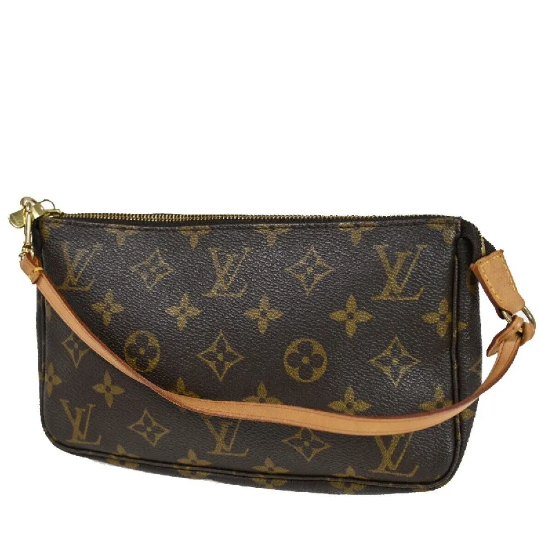 Snake - Skin Effect Clutch in Green for Exotic PartiesLouis Vuitton Pochette Accessoires  Canvas Shoulder Bag (Pre-Owned)