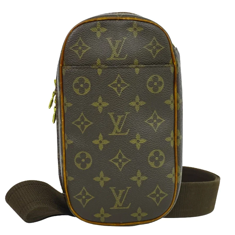 Women's Monogrammed Leather Clutch in Tan for Personalized StyleLouis Vuitton Pochette Gange  Canvas Clutch Bag (Pre-Owned)