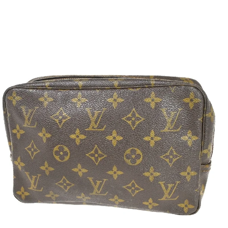 Lace - Trimmed Satin Clutch in Ivory for Garden WeddingsLouis Vuitton Trousse De Toilette  Canvas Clutch Bag (Pre-Owned)