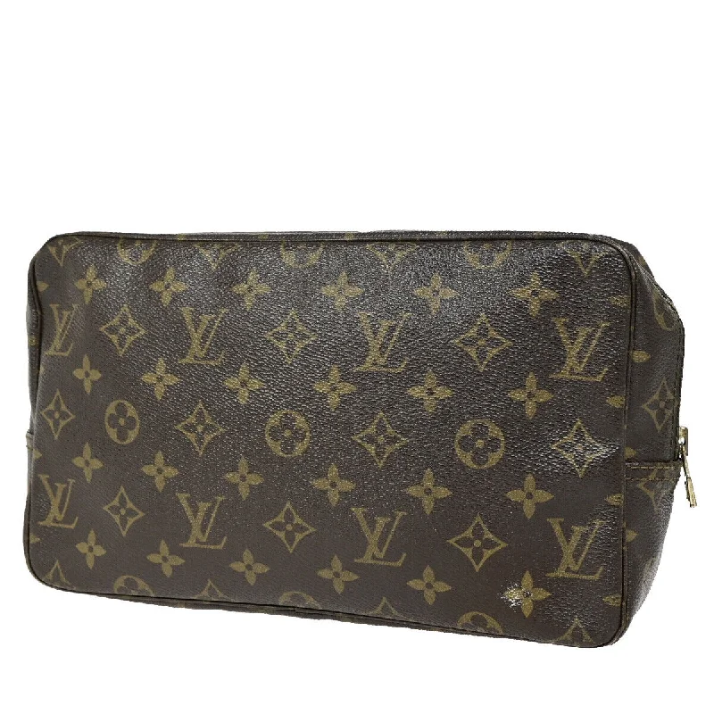 Lace - Trimmed Satin Clutch in Ivory for Garden WeddingsLouis Vuitton Trousse Toilette 28  Canvas Clutch Bag (Pre-Owned)
